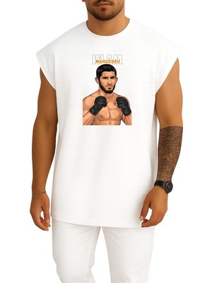 Bahriyeli Collection Oversize Islam Makhachev Göğüs Baskılı Atlet