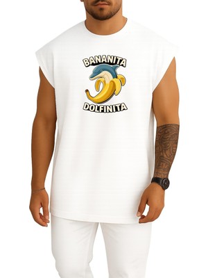 Bahriyeli Collection Oversize Bananita Dolfinita Göğüs Baskılı Atlet