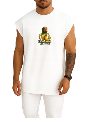 Bahriyeli Collection Oversize Chimpanzini Bananini Göğüs Baskılı Atlet