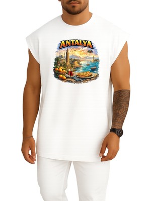 Bahriyeli Collection Oversize Antalya Özel Tasarım Göğüs Baskılı Atlet