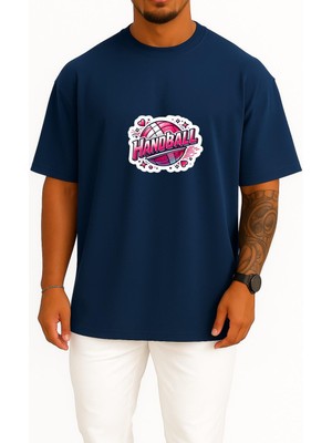 Bahriyeli Collection Oversize Handball Göğüs Baskılı Unisex T-Shirt