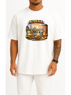 Bahriyeli Collection Oversize Adana Özel Tasarım Göğüs Baskılı Unisex T-Shirt