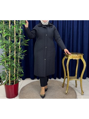 Kapitone Içi Kürklü Kaban Mont 110CM Büyük Beden Ara Boy Kalıbı Dardır 1 Beden Büyük Tercih