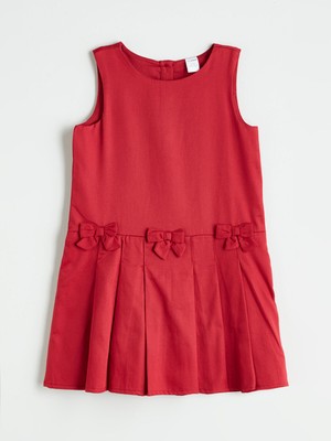 Lc Waikiki Yeni Sezon Bisiklet Yaka Fiyonk Detaylı Kız Çocuk Elbise