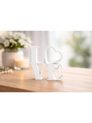 Sora Design Kalpli Love Yazı Masa Üstü Dekoratif Biblo Ev ve Ofis Dekoru