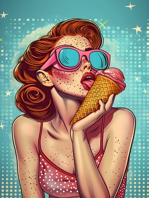 Fuart.Co Sweet Pop Dijital Baskı Pop Art Temalı Poster (Çerçevesiz) Pafu
