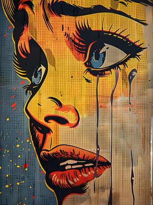 Fuart.Co Sessiz Gözyaşı Dijital Baskı Pop Art Temalı Poster (Çerçevesiz) Pafu