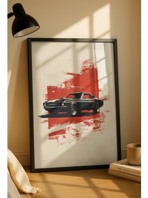 Fuart.Co Fastback Retro Araba Dijital Baskı Poster (Çerçevesiz) Refu