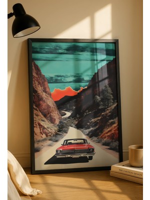 Fuart.Co Retro Roadster Otomobil Dijital Baskı Poster (Çerçevesiz) Refu