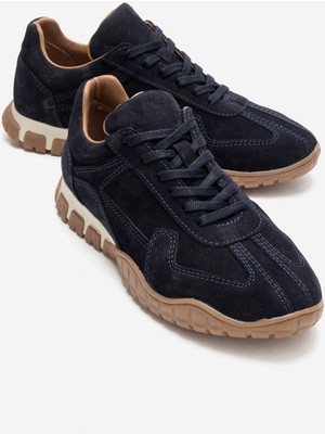 Luvi Lars Lacivert Süet Hakiki Deri Kadın Günlük Sneaker