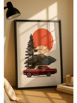 Fuart.Co Retro Klasik Otomobil Dijital Baskı Poster (Çerçevesiz) Refu