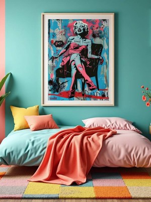 Fuart.Co Punk Marilyn Dijital Baskı Pop Art Temalı Poster (Çerçevesiz) Pafu