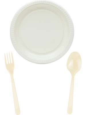 Supertrend Ekonomik Sofra Seti Krem Çatal Kaşıklı 150 Parça