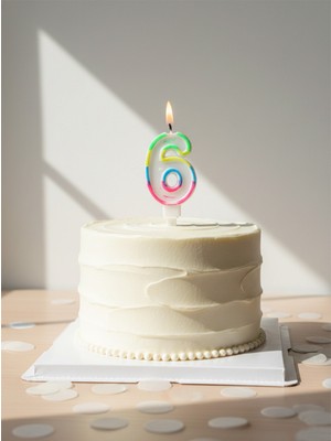 Parti Adresi Renkli Rakam Mum Pasta Mumu 6