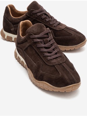 Luvi Lars Kahverengi Süet Hakiki Deri Kadın Günlük Sneaker
