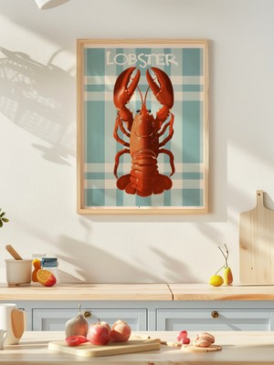 Fuart.Co Dev Istakoz Deniz Canlıları Mutfak Serisi Poster (Çerçevesiz) Sffu