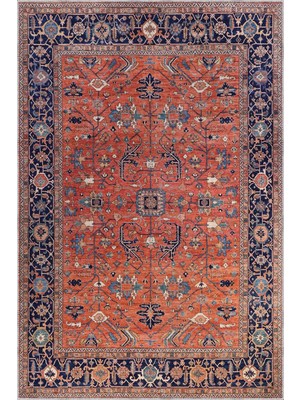 Aren Halı Nankin Çerçeveli Multi Polyester ve Pamuklu Kaydırmaz Tabanlı Yıkanabilir Dijital Baskı Halıs