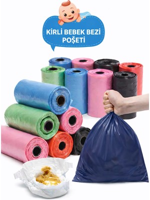 Neler Geldi Neler Kirli Bebek Bezi Poşeti Bez Çöp Poşeti Kirli Bez Poşeti Bebek Kaka Poşeti 12 Rulo Toplam 180 Adet