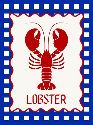 Fuart.Co Kırmızı Pençe Deniz Canlıları Mutfak Serisi Poster (Çerçevesiz) Sffu