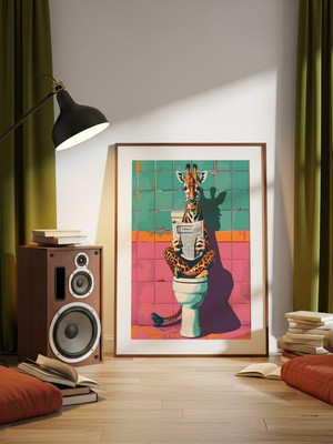 Fuart.Co Keyifci Zürafa Dijital Baskı Pop Art Temalı Poster (Çerçevesiz) Pafu