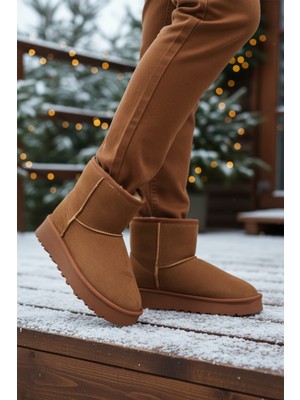 Ayakmod 696081 Z Taba Süet Kadın Kürklü Bot