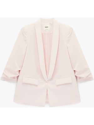 Koton Şal Yaka 3/4 Kollu Uzun Blazer Ceket