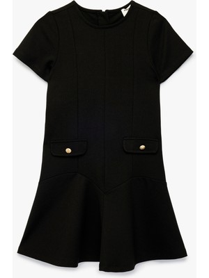 Koton Bisiklet Yaka Viskon Karışımlı Kısa Kollu Elbise