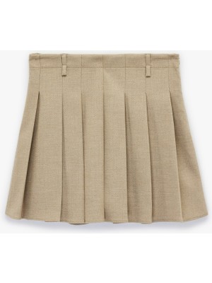 Koton Kalın Pileli Mini Etek