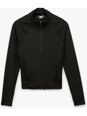 Koton Fermuarlı Dik Yaka Uzun Kollu Spor Ceket