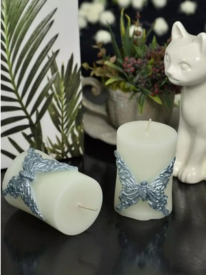 Mummanya Candle %100 El Yapımı Doğal İçerik Kelebek Motifli Dekoratif Kokulu Mum