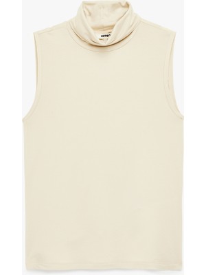 Koton Slim Fit Kolsuz Dik Yaka Viskon Bluz