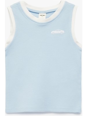 Koton Bisiklet Yaka Kolsuz Araba Nakış Detaylı Pamuklu Atlet