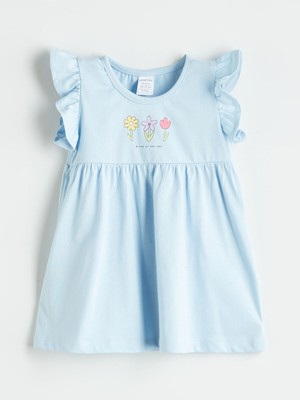 Lc Waikiki Yeni Sezon Bisiklet Yaka Çiçekli Kız Bebek Elbise