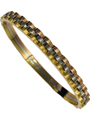 Yush Aksesuar 3 Renkli Çelik Kelepçe Bileklik