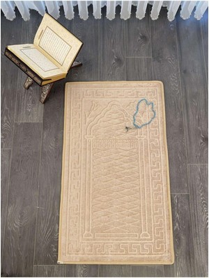 Miabella Home Seccade Diz Ağrıtmayan Kadife Kaymaz Taban Kabartmalı, Işlemeli, Özel Yumuşak Taban %100 Pamuk