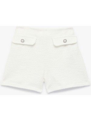 Koton Beli Lastikli Kapaklı Cep Detaylı Tüvit Şort