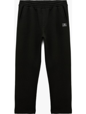 Koton Rahat Kalıp Baskı Detaylı Şardonlu Beli Lastikli Geniş Paça Spor Eşofman Altı