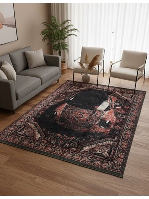 Brillant Vintage Araba Desenli Lateks Taban Halı