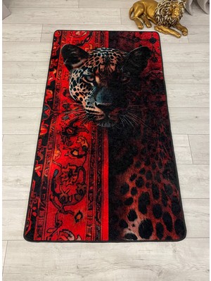 Brillant Çita Desenli Kırmızı Dekoratif Lateks Halı