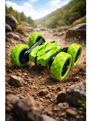 Seher Uzaktan Kumandalı Takla Atan Araba 360 Derece Döner Full Fonksiyonlu Araba Mavi