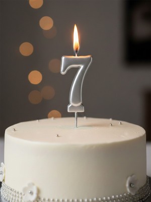 Parti Adresi Rakam Mum Gümüş No:7