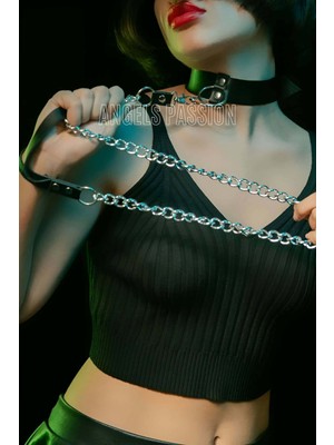 MOTTO10 Butik Zincirli Tasma - Bdsm Deri Tasma - APFT246