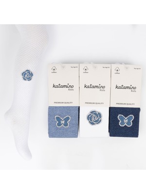 Ugly Duck Taş Detaylı Külotlu Çorap - Mavi