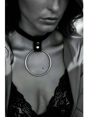 MOTTO10 Butik Büyük Halka Detaylı Şık Choker - APFT400