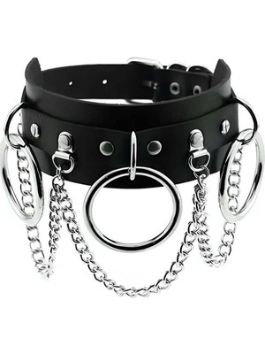 MOTTO10 Butik Halka ve Zincir Detaylı Seksi Choker - APFT407