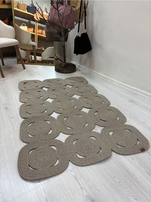 MaVaux Solena Jüt Hasır Dikdörtgen Şık Kilim Halı Paspas Yolluk Evinizi Şımartın Tarzınızı Yansıtın