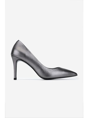 Valmenti Kadın Hakiki Deri Antrasit Stiletto Ayakkabı 1160 26330 Bn Ayk SK25-26 Antrasıt