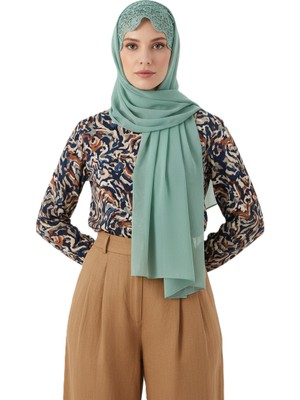 Oppland Kadın Şal Ibadete ve Ziyaretlere Uygun Nakışlı Dantelli Şık Çok Yönlü Hafif Tasarım