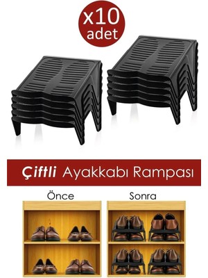 10'lu Çiftli Ayakkabı Düzenleyici Rampa