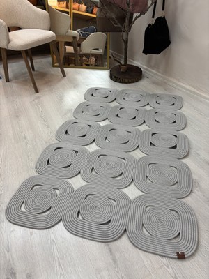 Solena Jüt Hasır Dikdörtgen Şık Kilim Halı Paspas Yolluk Evinizi Şımartın Tarzınızı Yansıtın